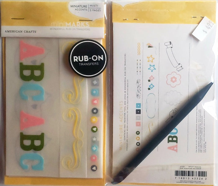 AC - American crafts - mini Marks rub ons set - baby miniature