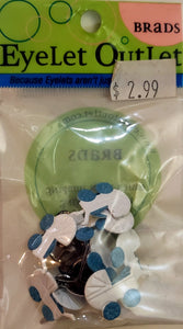 Eyelet outlet  -  carraige brads blue