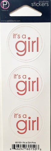 Pebbles Inc -  cardstock sticker - its a girl pink circles