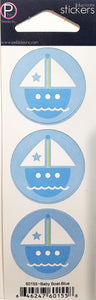 Pebbles Inc -  cardstock sticker - baby boat blue circles