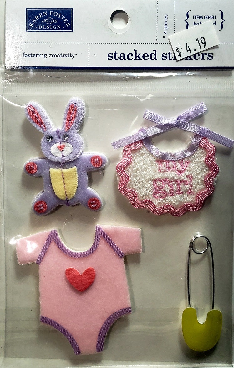 Karen Foster - stacked stickers sheet - baby girl