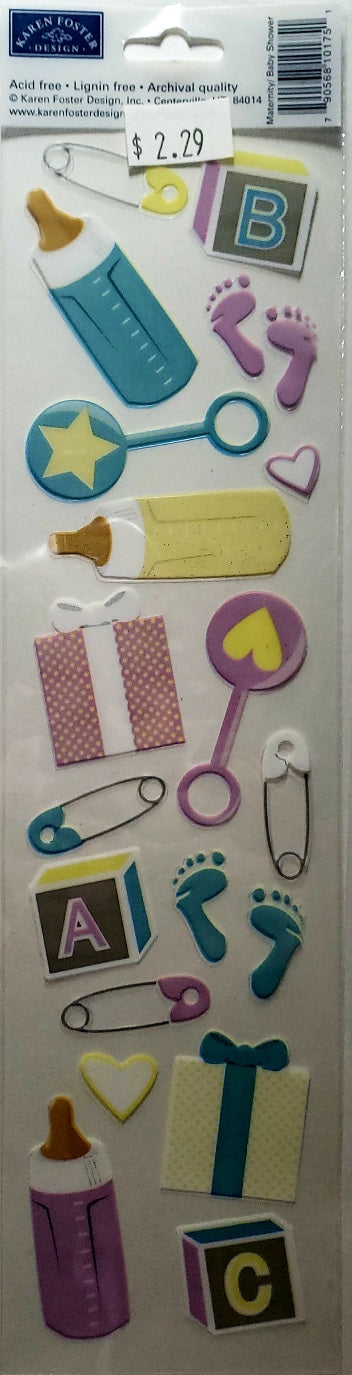 Karen Foster - clearly sticker - maternity/ baby shower