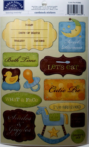 Karen Foster - cardstock sticker sheet - cutie pie