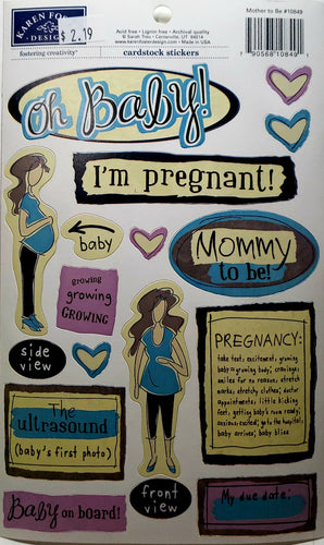 Karen Foster - cardstock sticker sheet - mother to be