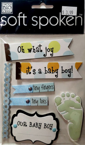 Me and my big ideas MAMBI - dimensional sticker - soft spoken oh what joy baby boy
