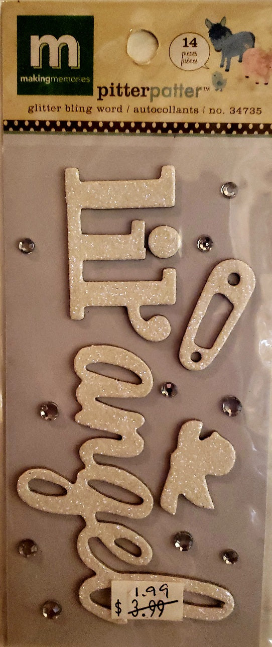 Making Memories -  dimensional sticker - oliver pitter patter glitter word lil angel