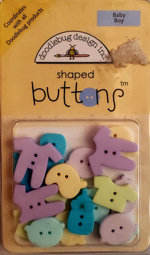 Doodlebug- shaped buttons - baby boy