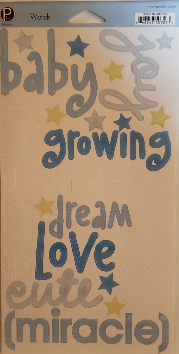 Pebbles inc -  cardstock sticker sheet xlarge - baby words