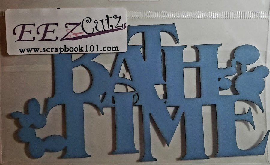 Eez cuts  - laser cut title   - bath time blue