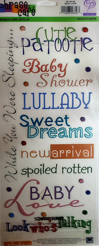 Sticko - x large  flat sticker sheet - phrase cafe baby love