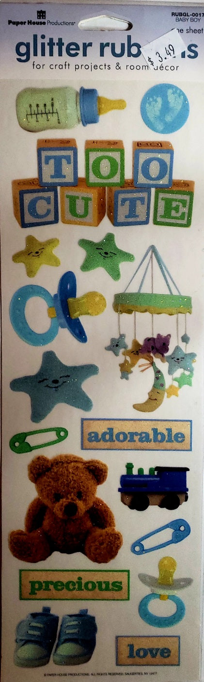 Paper house productions - glitter rub-ons - baby boy