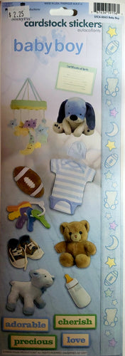 Paper house - cardstock sticker sheet - baby boy