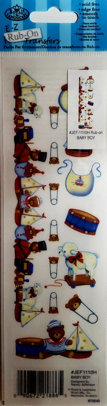 Royal Langnickel - rub on transfers - baby boy