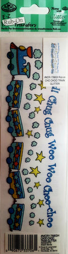 Royal Langnickel - rub on transfers - cho choo train glitter