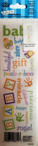 Royal Langnickel - rub on transfers - baby words