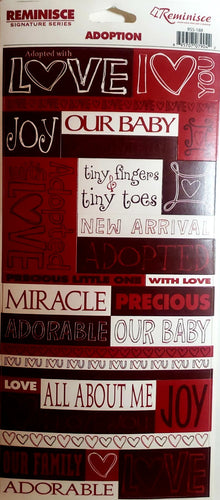 Reminisce -  signature series cardstock sticker -  baby love words