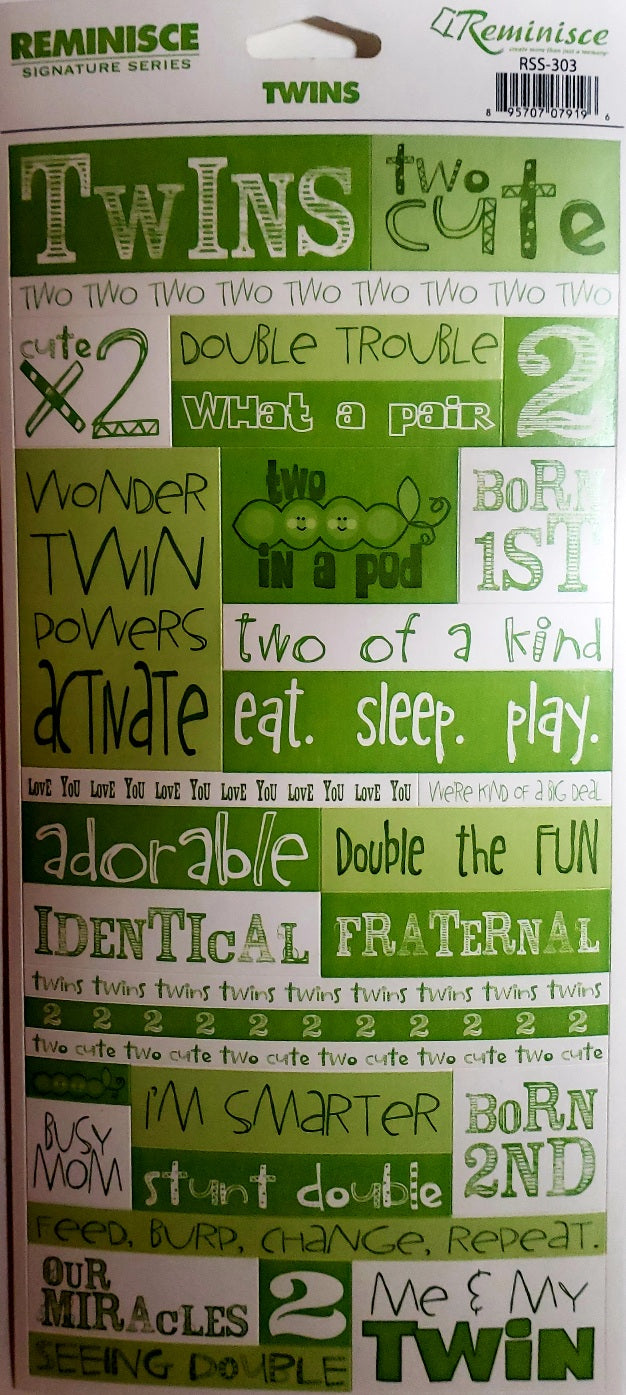 Reminisce -  signature series cardstock sticker -  twins