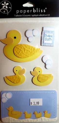 Paper bliss -  Dimensional Sticker - rubber duckies