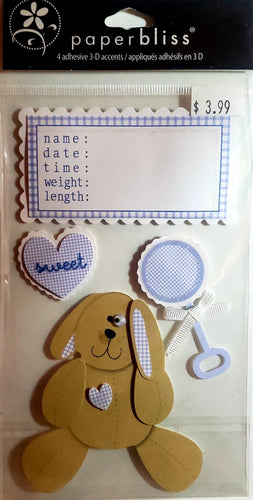 Paper bliss -  Dimensional Sticker - puppy birthday baby boy