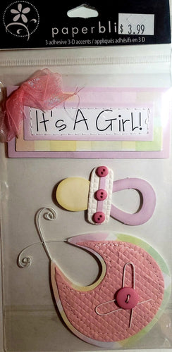 Paper bliss -  Dimensional Sticker - its a girl