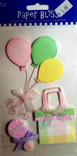 Paper bliss -  Dimensional Sticker - baby party girl