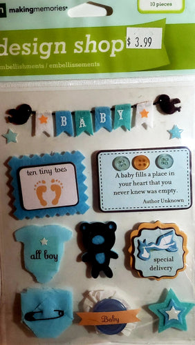 Making Memories -  dimensional sticker - baby boy design shop