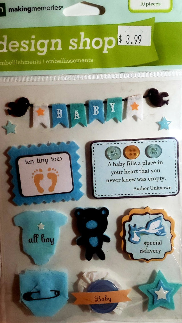 Making Memories -  dimensional sticker - baby boy design shop