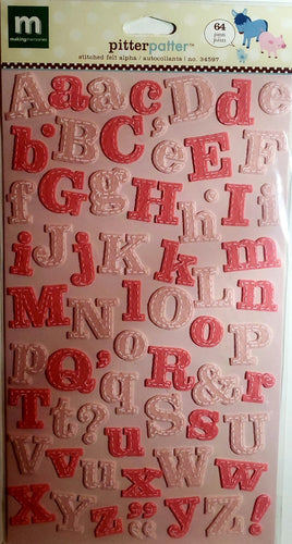 Making Memories -  dimensional sticker - sophie pitter patter felt alphabet pink