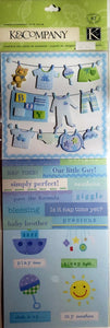 K and company - dimensional and flat stickers flip pack - baby boy