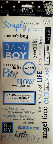 Me and my big ideas MAMBI - sticker sheets - baby boy sayings blue