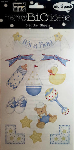 Me and my big ideas MAMBI mini - 3 sticker sheets - baby boy