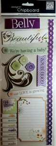 Me and my big ideas MAMBI -  dimensional chipboard sticker sheets - belly beautiful foil