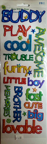 AtD momenta -  dimensional stickers - boy puffy titles