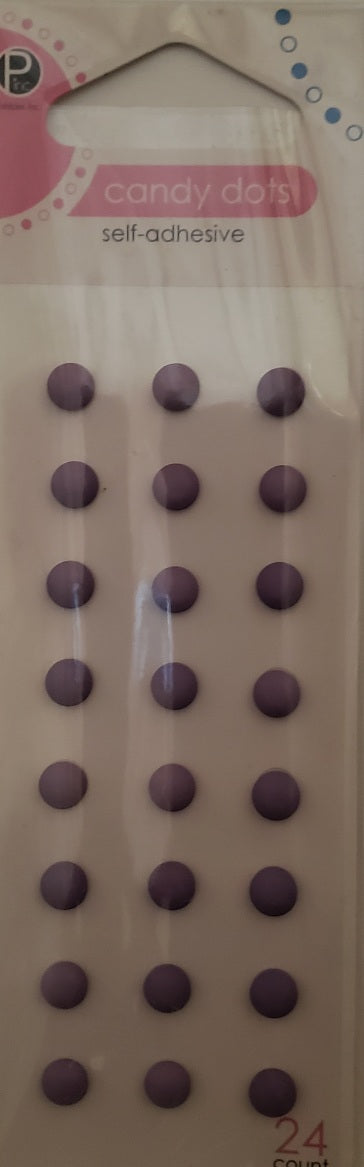 Pebbles inc - candy dots self adhesive - 24 pack - purple splash blue