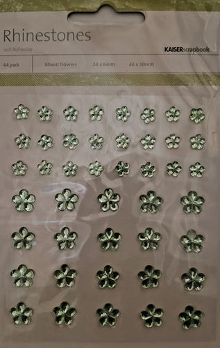 Kaisercraft kaiserscrapbook - rhinestone mini flower embellishments mint
