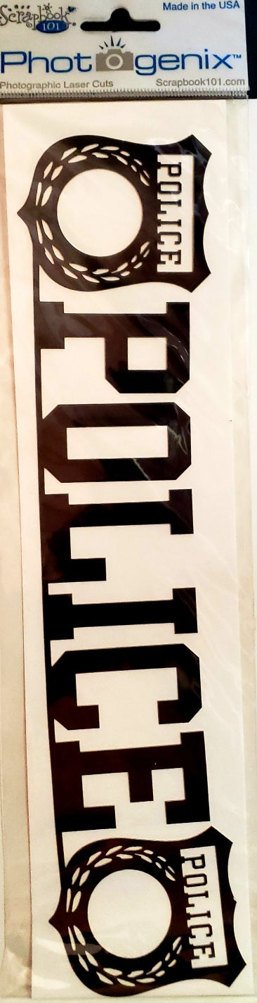 Scrapbook 101 - laser cut design - Police title