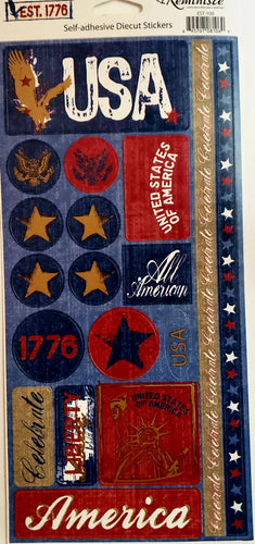 Reminisce - flat cardstock stickers sheet - Est. 1776