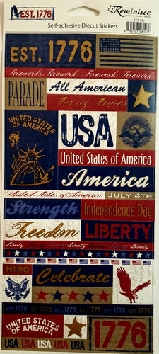 Reminisce - flat cardstock stickers sheet - Est. 1776 words