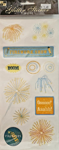 Die cuts with a view DCWV - flat stickers sheet - glitter fireworks