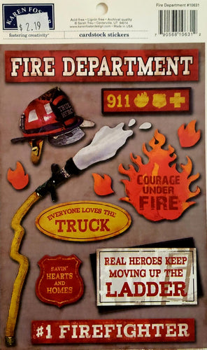 Karen Foster Cardstock Sticker - fire department
