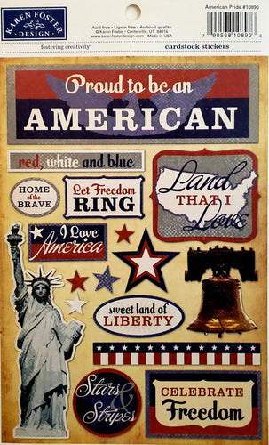 Karen Foster Cardstock Sticker - proud to be an amarican