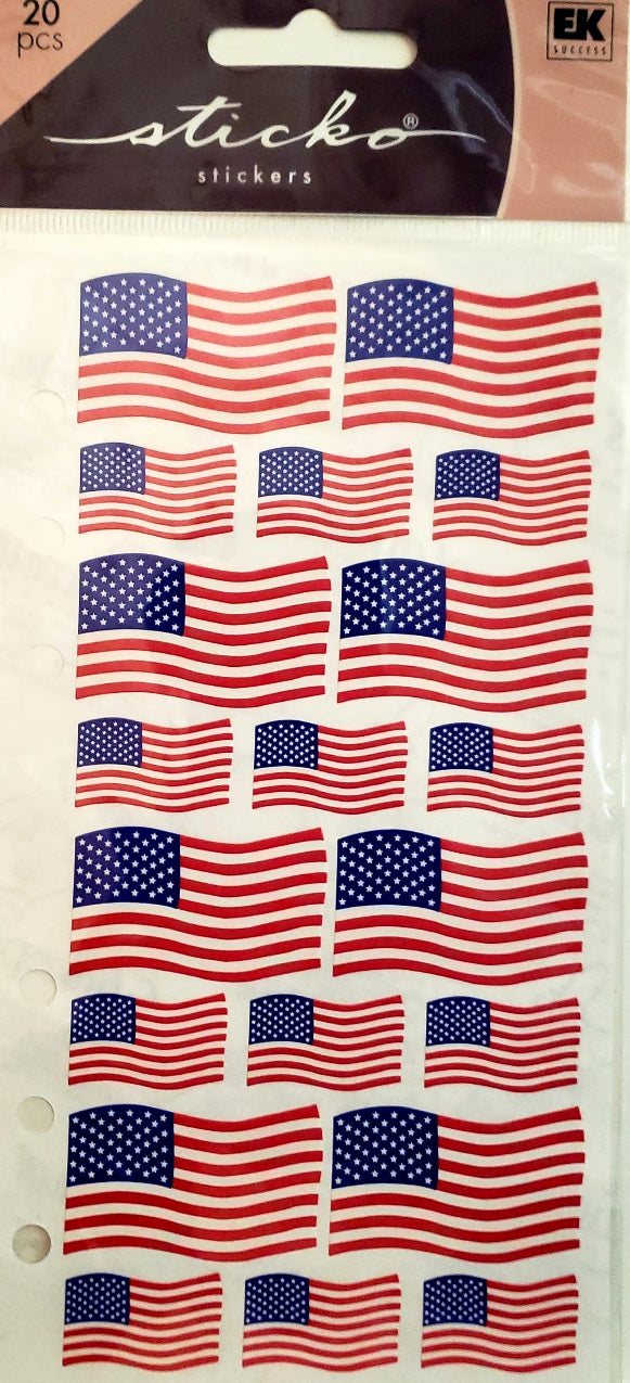 Sticko  - flat sticker sheets - 4th of July flag