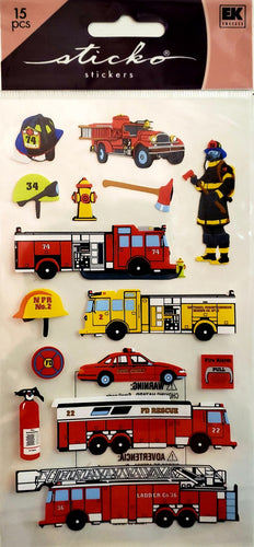 Sticko  - flat sticker sheets - fire department