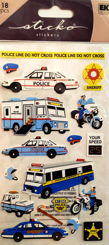 Sticko  - flat sticker sheets - police