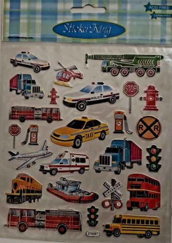 Sticker king  -  clear sticker sheet - transportation