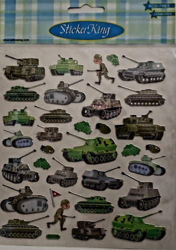 Sticker king  -  clear sticker sheet - military tanks