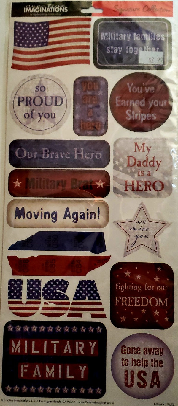 Creative Imaginations -  flat stickers - military life