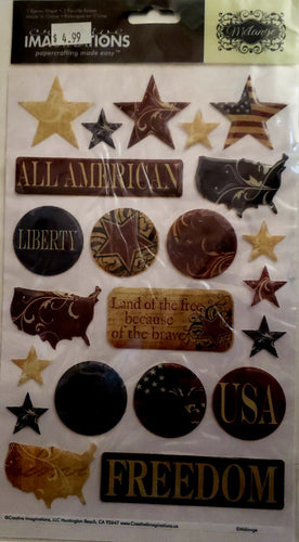 Creative Imaginations - epoxy dimensional stickers - liberty Melange