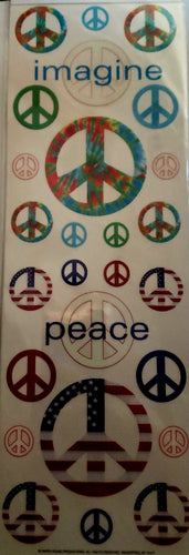 Paper house - rub ons sheet - peace signs
