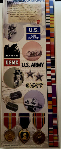 Paper house - flat cardstock sticker sheet - Military